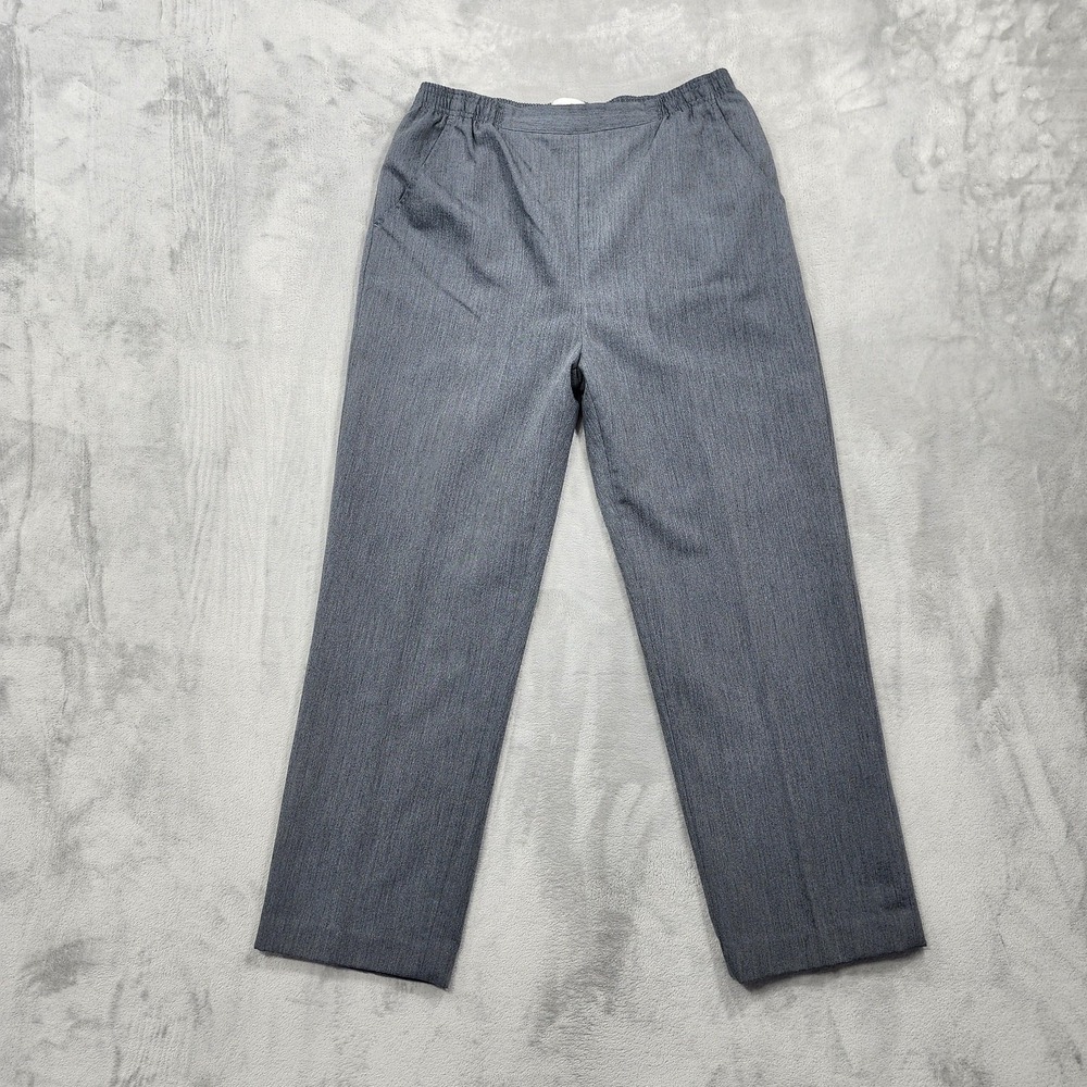 Draper's & Damon's Dress Pants Womens 12 Gray Wool Twill Pull On Elastic Waist
